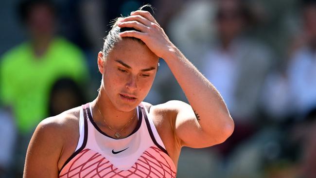 Belarus' Aryna Sabalenka in action during the French Open. (Photo by Emmanuel DUNAND / AFP)