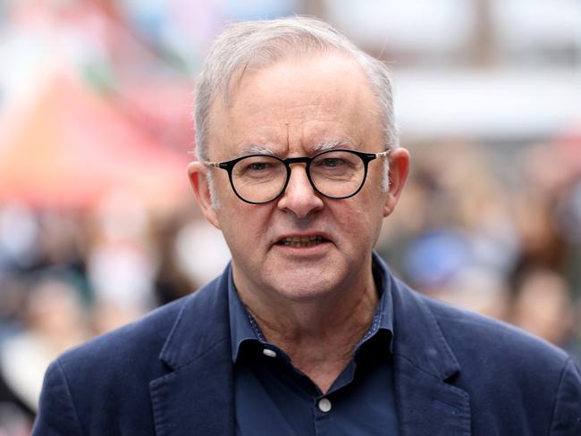 SYDNEY, AUSTRALIA - NewsWire Photos AUGUST 18, 2024: Prime Minister Anthony Albanese speaks to media at the Ferragosto Festival in Five Dock.Picture: NewsWire / Damian Shaw