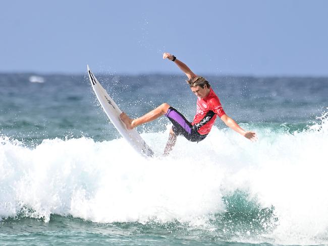 The finals of the boys individual events at the Australian Interschools Surfing Championships Friday May 24, 2024. Picture, John Gass