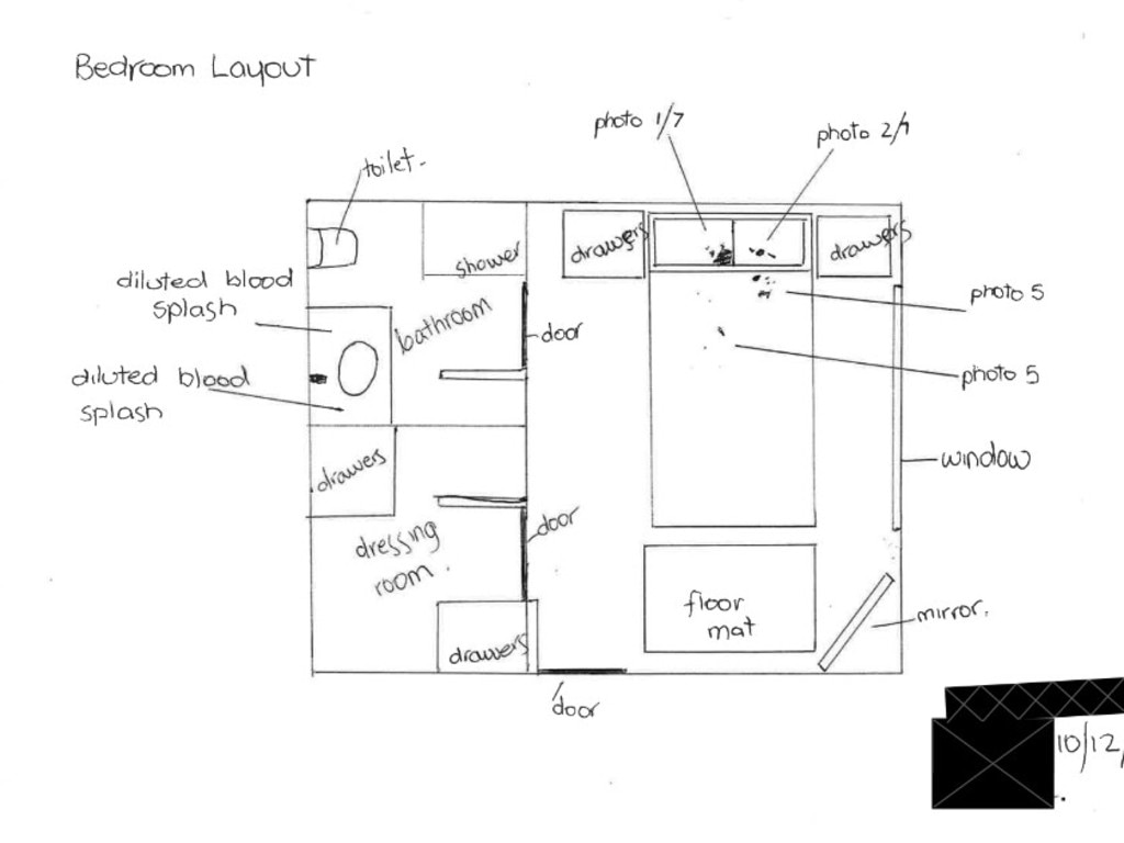 A detailed drawing of the woman’s bedroom was tendered to the jury. Picture: NSW District Court