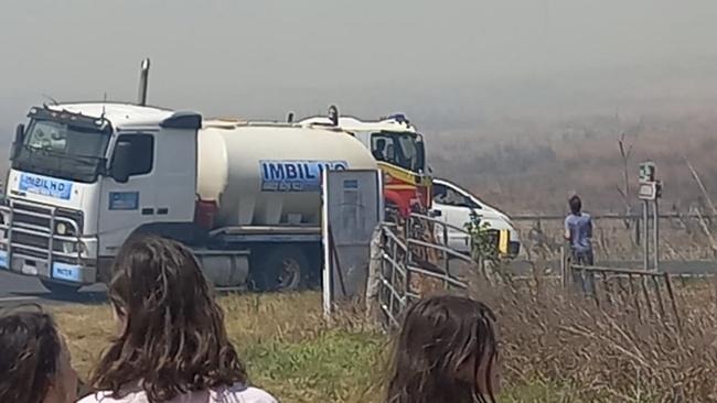 Photos from a blaze which is burning at Tuchekoi,, 30km south of Gympie.