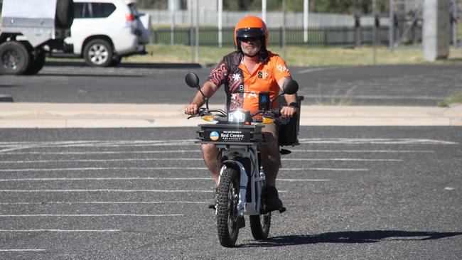 Incumbent CLP Namatjira MLA Bill Yan on his bike. Picture: Gera Kazakov