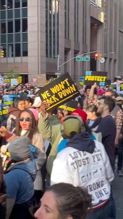 ‘Not my president’: Anti-Trump protesters rally in New York