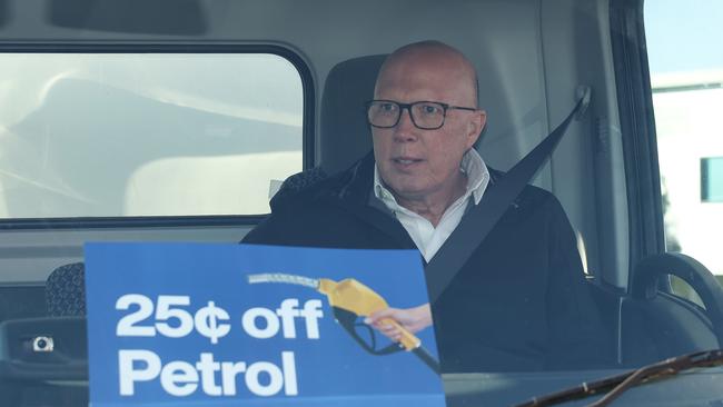 While Peter Dutton was trying to woo voters with cost of living measures, targeted ads were delivering specific messages to voters. Picture: Adam Head / NewsWire