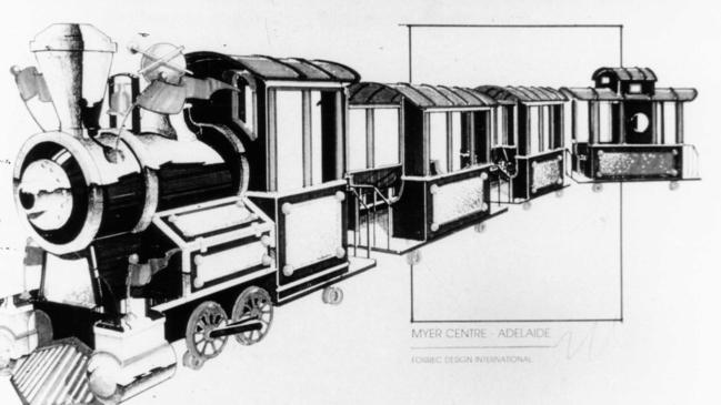 A 1991 artist’s impression of the Dazzeland roller coaster in the Rundle Mall Myer Centre. Picture: News Corp Australia 