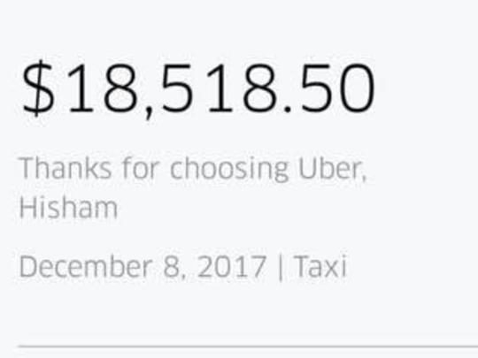 That is one expensive Uber ride