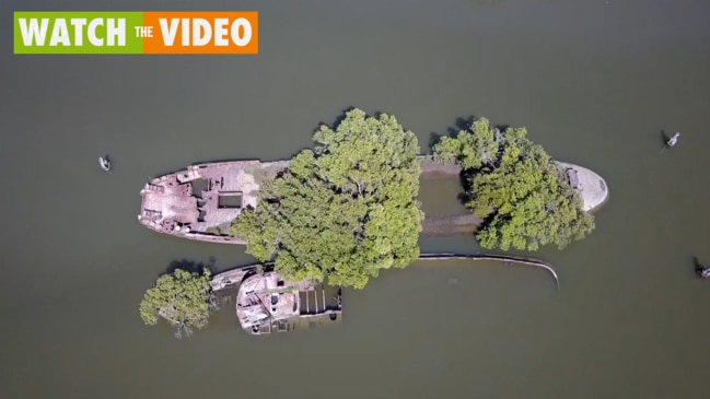 Stunning drone vision of Sydney shipwrecks