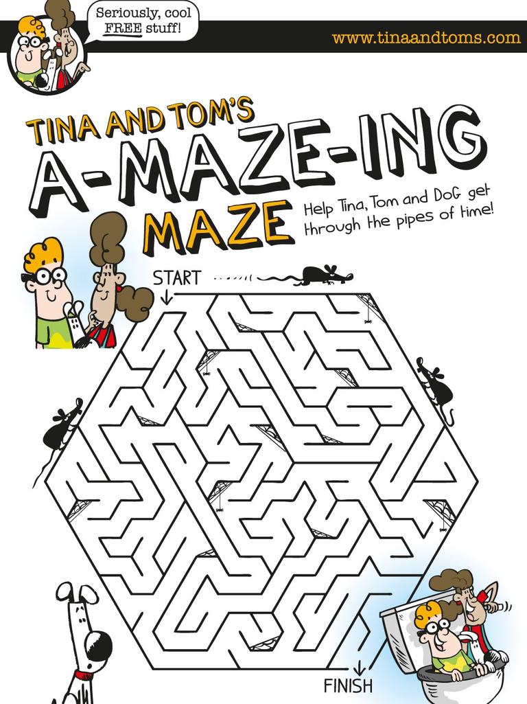 Click above to download this maze from Tina and Tom's Time-Travelling Toilet.