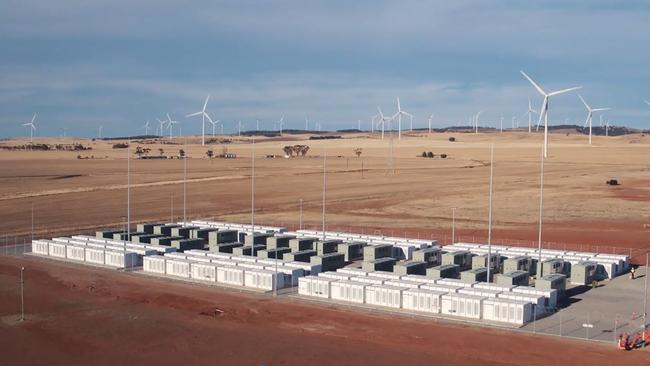 Tesla’s 100-megawatt battery array in Jamestown, north of Adelaide. Photo: AFP/Neoen