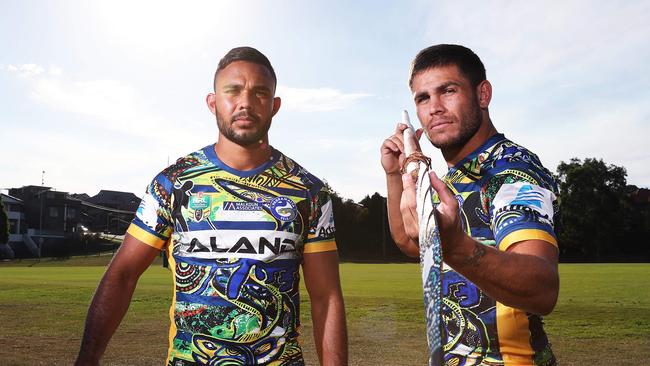 The design on Parramatta’s jersey has been dubbed “Where The Eels Lie Down”.