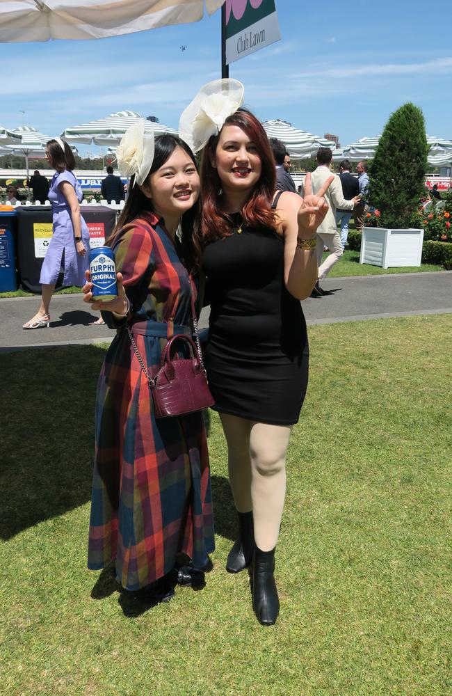 Shikha and Tamaki at the 2024 Crown Oaks Day, held at Flemington Racecourse. Picture: Gemma Scerri