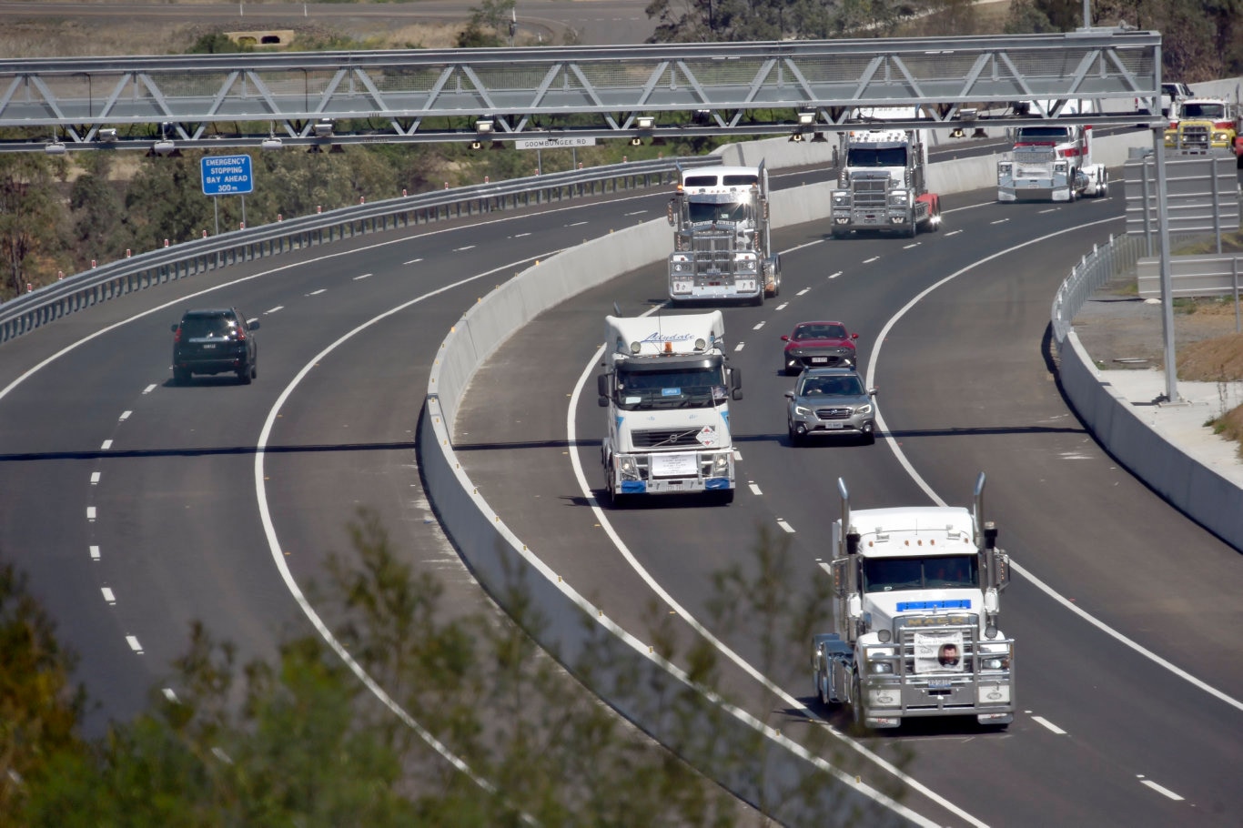 Lights on the hill convoy The Courier Mail