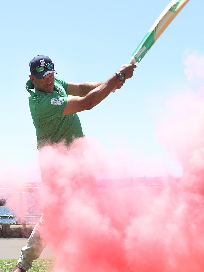 Andrew Symonds helps launch the BBL season in 2020.