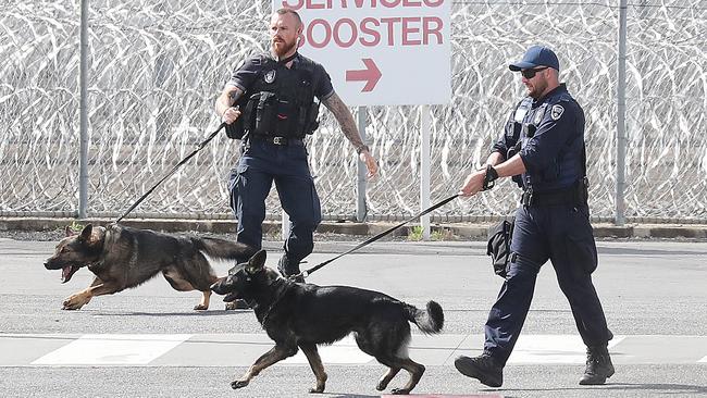 Officers respond to the riot at Arthur Gorrie. Picture: Annette Dew