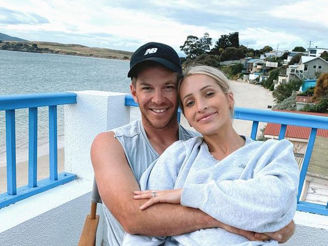 Tim Paine and wife Bonnie, whom he apologised to after the sexting scandal became public. Picture: Instagram