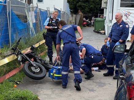 One of the teens was left with serious leg injuries and transported to Northern Beaches Hospital. Pictures: Supplied