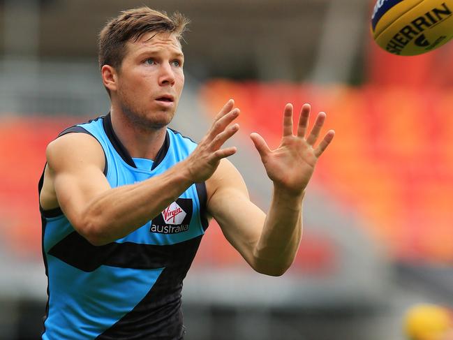 Toby Greene as the GWS Giants train at Spotless Stadium, Sydney Olympic Park ahead of their finals game against the Western Bullgogs. pic Mark Evans