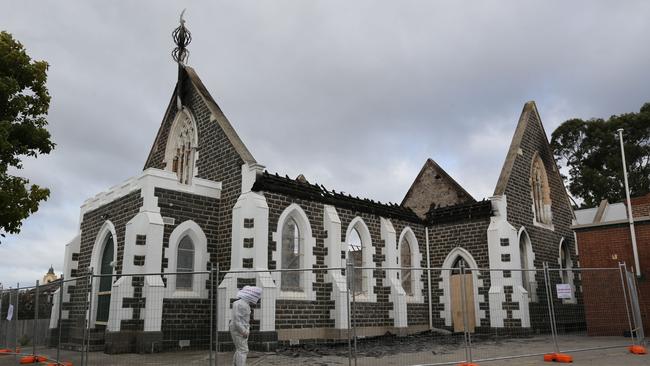 The burnt Mosque in Bostock Ave, Manifold Heights. Picture: Mike Dugdale