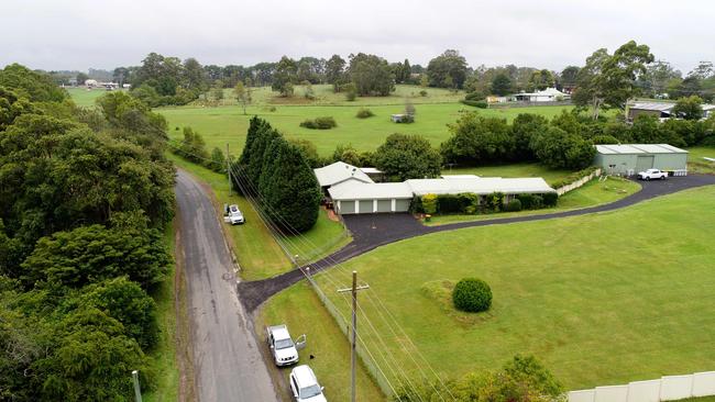 Derriwong Road in Dural near where a caravan was found that apparently contained explosives and antisemitic material. Picture: NewsWire / Damian Shaw