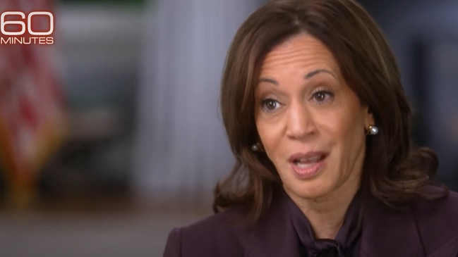 Kamala Harris during her 60 Minutes interview.