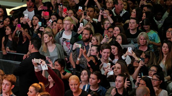 Fans packed into Westfield to see Kimmy K. Picture: Sam Ruttyn