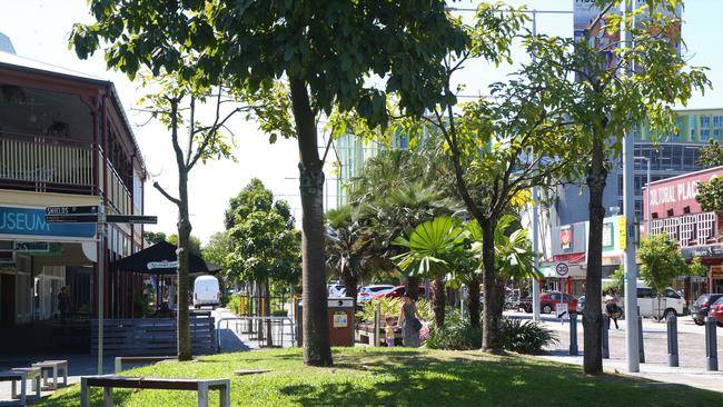 At the corner of a Cairns CBD crime hotspot on the corner of Lake and Shields streets. Picture: Peter Carruthers