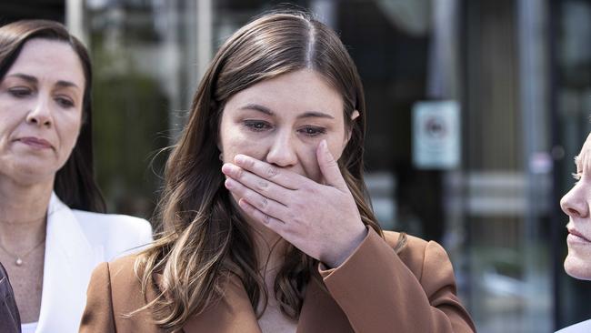 Brittany Higgins after the first trial was aborted. Picture: NCA NewsWire / Gary Ramage