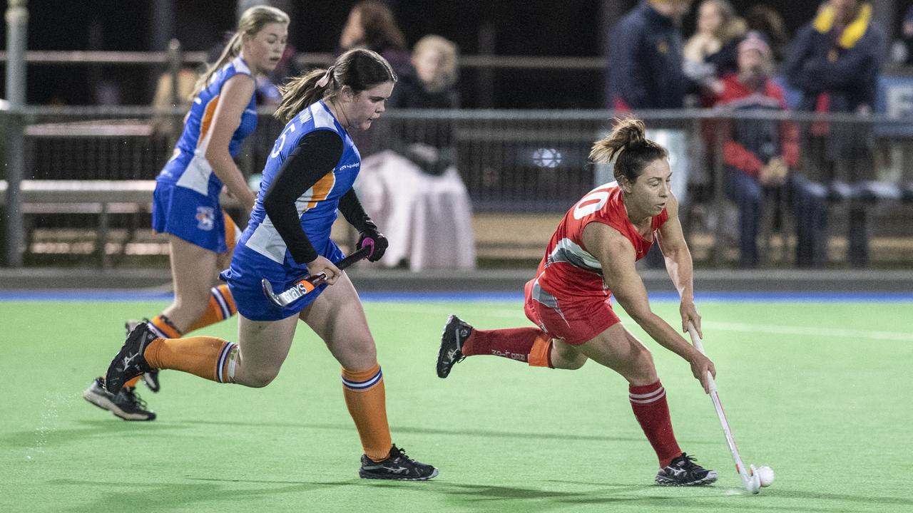 Rachel Macready will be a key figure for Toowoomba 1 at the Hockey Queensland Women’s Masters Championships. Picture: Nev Madsen.