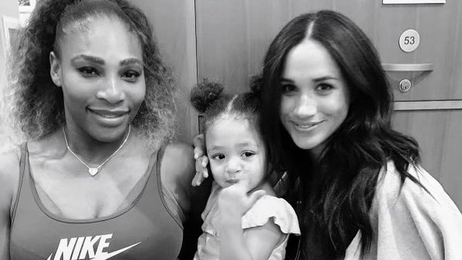 Serena Williams with daughter Olympia and Meghan Markle. Picture: Instagram