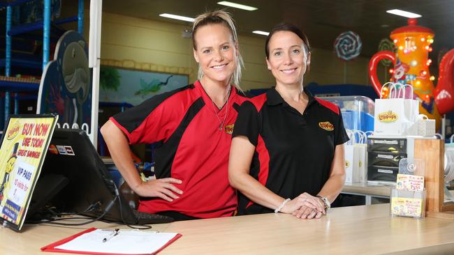 Sisters Jessica McDonald and Vanessa Foreman are co-owners of Lollipops Playland in Jamisontown near Penrith. Picture: Richard Dobson