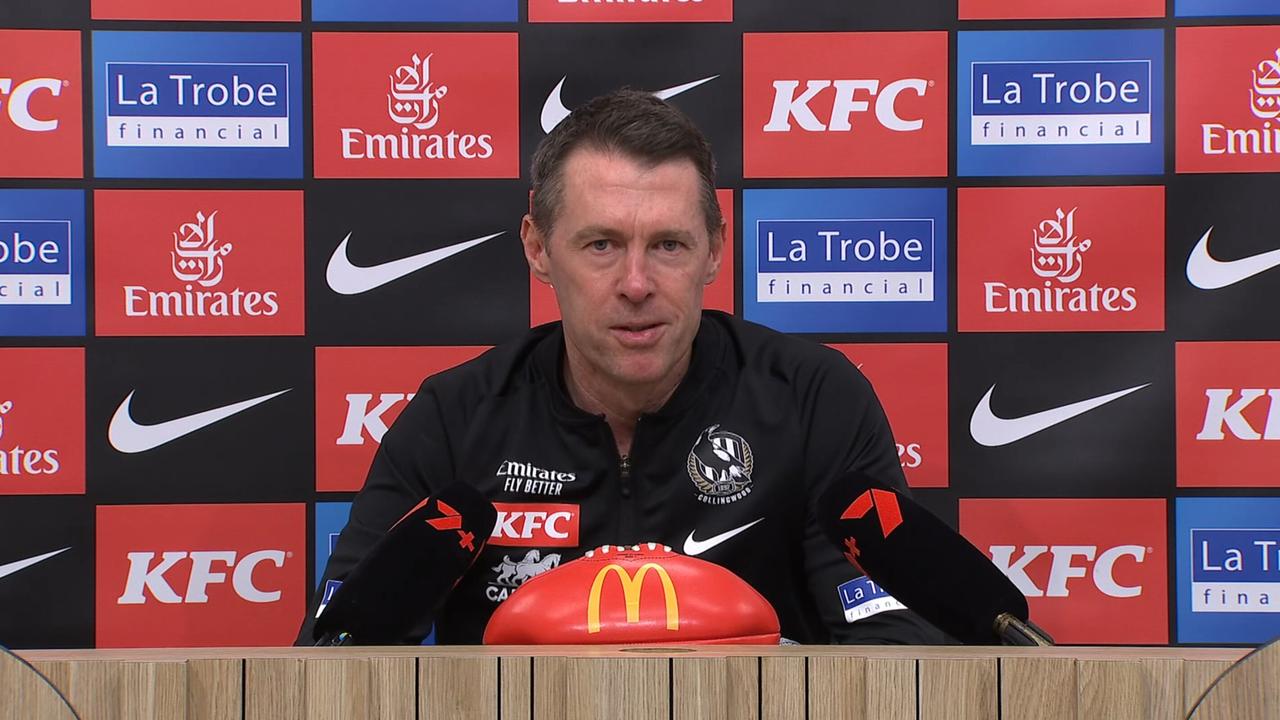 McRae addressed reporters after his side's win over Essendon.