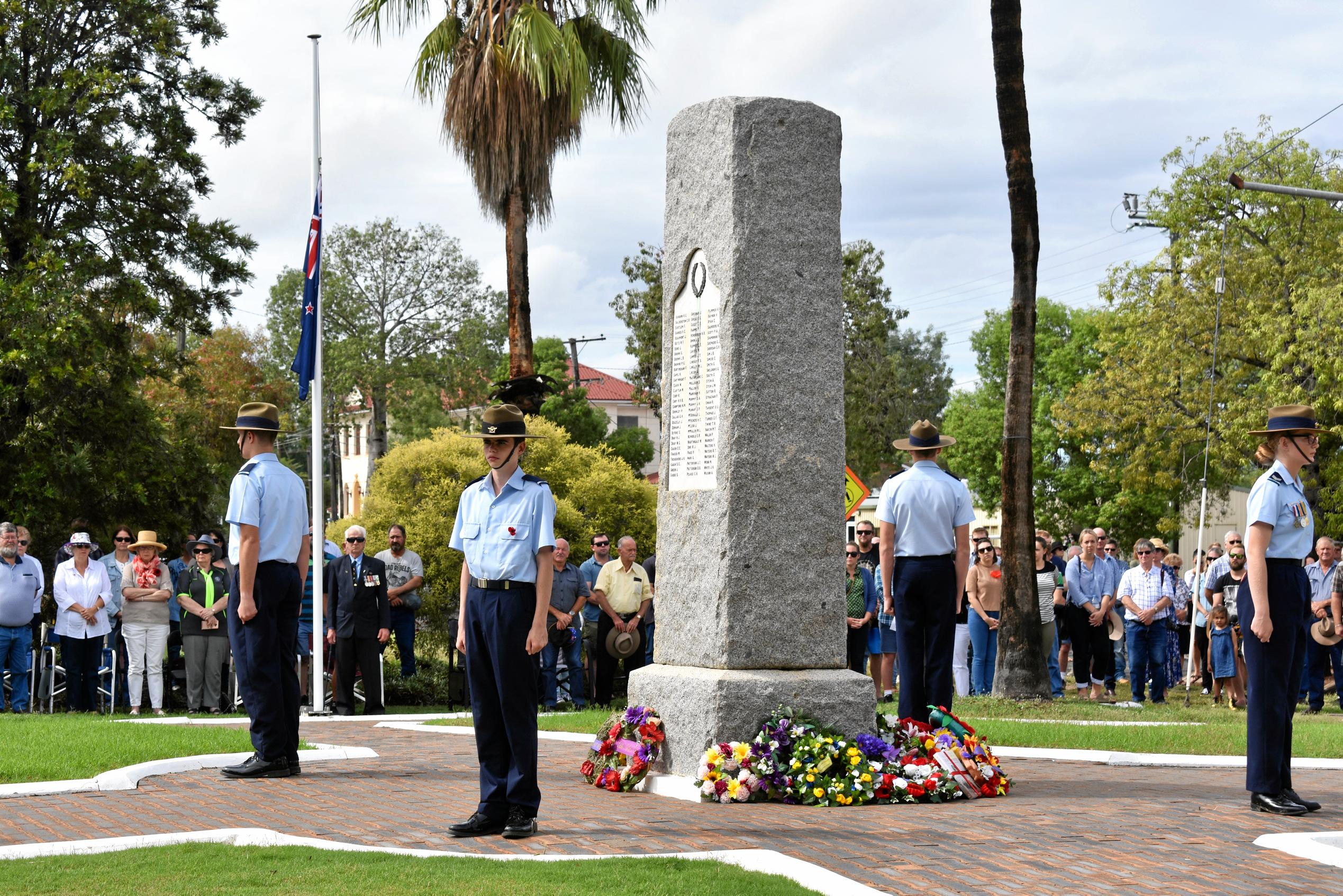 The Roma Anzac Day march and service, 2019. Picture: Ellen Ransley