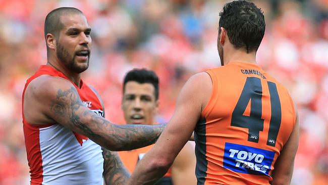 Shane Mumford says he regrets sledging Lance Franklin about his mental health issues. Picture: Toby Zerna