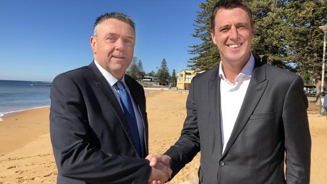 Northern Beaches Council's new CEO Ray Brownlee (left), with Mayor Michael Regan.