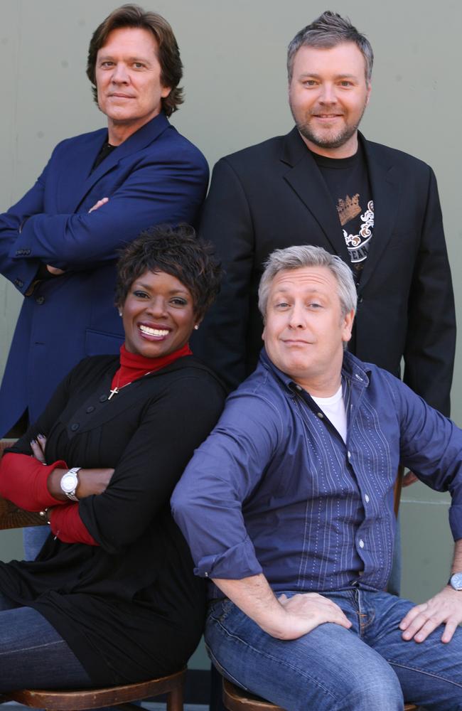 Australian Idol judges Mark Holden (l), Kyle Sandilands, Marcia Hines and Ian 'Dicko' Dickson (front) clashed behind the scenes.