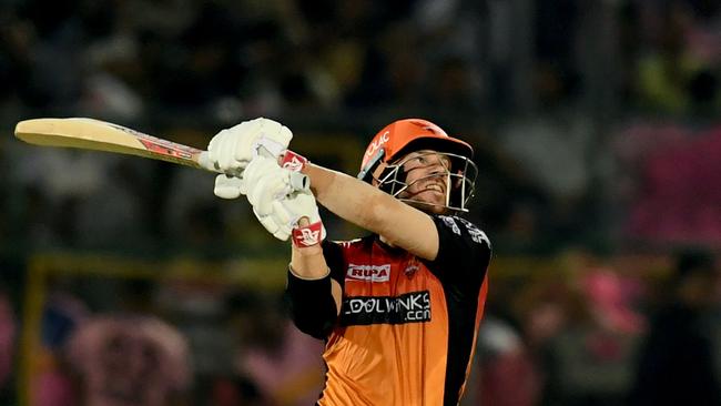 David Warner mixed consistency and devastating power in the IPL. Picture: Money Sharma/AFP