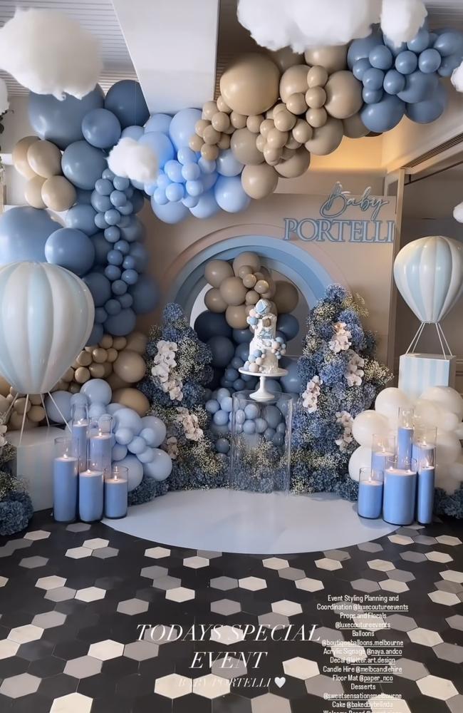 Adrian Portelli shows the baby shower. Picture: Instagram