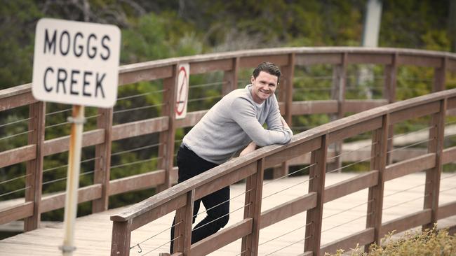 Dangerfield back home in Moggs Creek in December last year. Picture: Wayne Ludbey