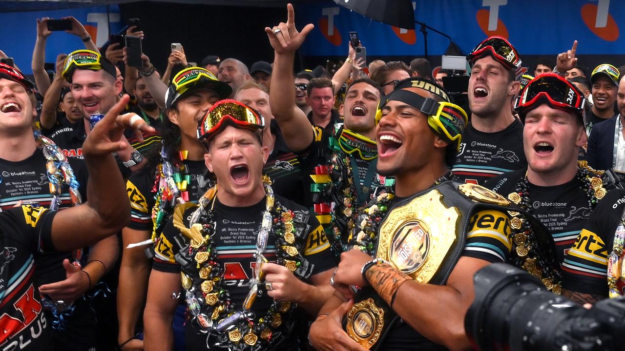 The Panthers used a WWE championship belt as inspiration last year. Picture: Bradley Kanaris/Getty Images