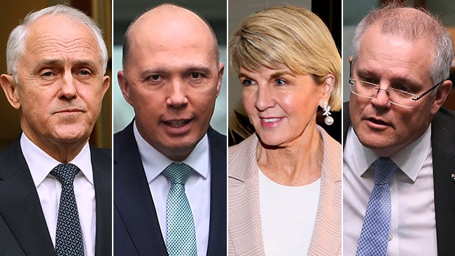 Malcolm Turnbull, Peter Dutton, Julie Bishop and Scott Morrison.