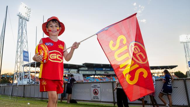 Jayden Fraunefelder at the Gold Coast Suns v Western Bulldogs 2025 AFL match at TIO Stadium. Picture: Pema Tamang Pakhrin