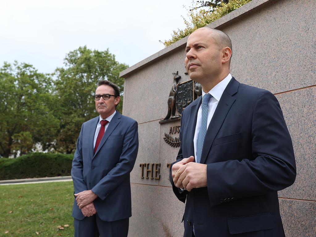 Treasurer Josh Frydenberg with Treasury Secretary Steven Kennedy ahead of the budget. Picture: NCA NewsWire / Gary Ramage