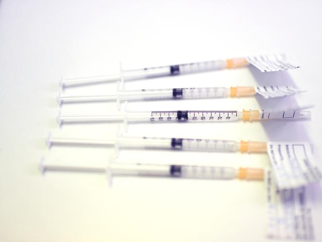 Syringes containing the AstraZeneca Covid-19 vaccine. Picture: NCA NewsWire / Dan Peled