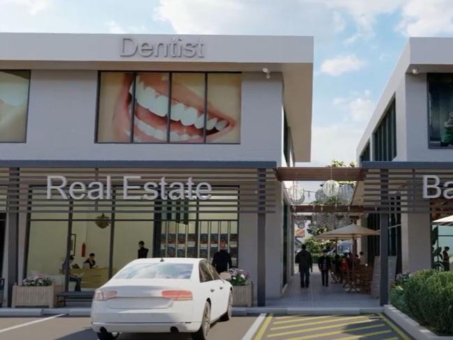 Screen grabs of the video walk-through for the proposed Gulmarrad shopping precinct.