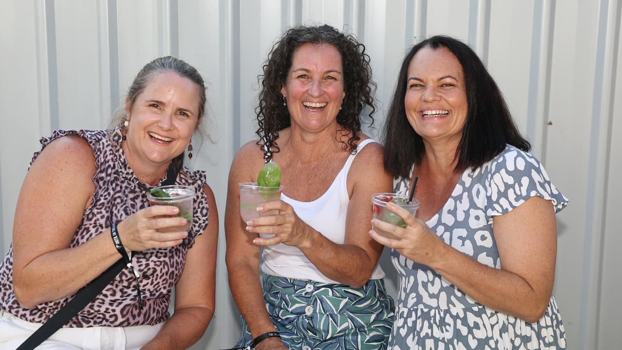 Bernice Gubby, Kitty Brown and Danae Owen at the grand opening of Distil on the Hill's new Smithfield distillery. Picture: Brendan Radke