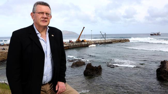 Former Howard government minister Gary Hardgrave on Norfolk Island in 2016, when he was the administrator of the territory. Picture: James Croucher