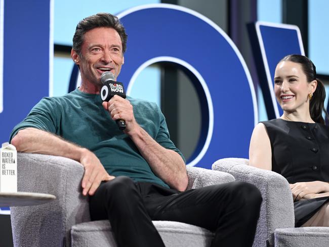 Hugh Jackman and The Marvelous Mrs. Maisel star Rachel Brosnahan speak onstage during Global Citizen NOW in New York City. Picture: Getty Images