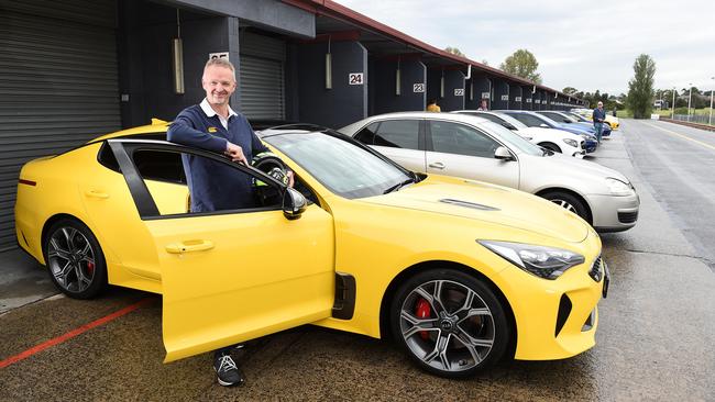 Track Day at Sandown Raceway where people can drive their own cars on the track. David Aylward with his Kia Stinger GT. Picture: Josie Hayden