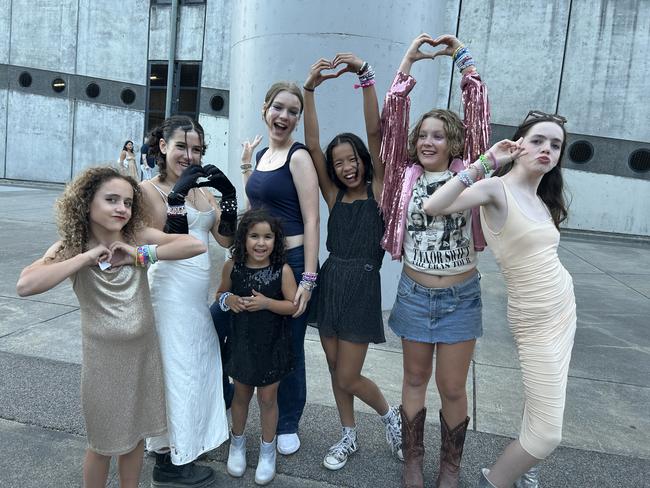 The Mansour family, Lucie Crawford, Madi Vu, Georgia Waters and Eleanor Naughton