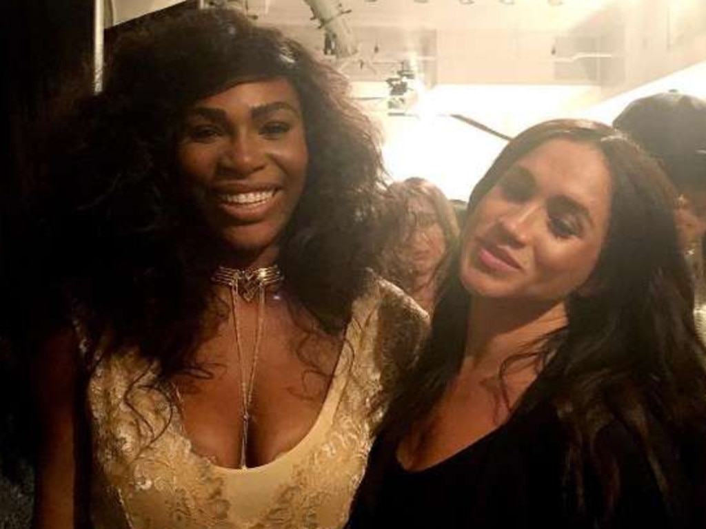 Serena Williams and friend Meghan. Picture: Supplied